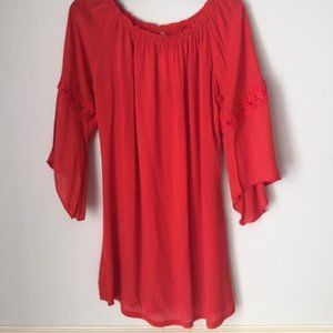 Red Mini Dress/ Coverup/ Blouse